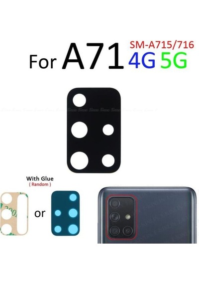 Samsung Galaxy Uyumlu A71 Kamera Camı Kamera Lensi Arka Kamera Camı Lens Yapışkanlı İnd21288