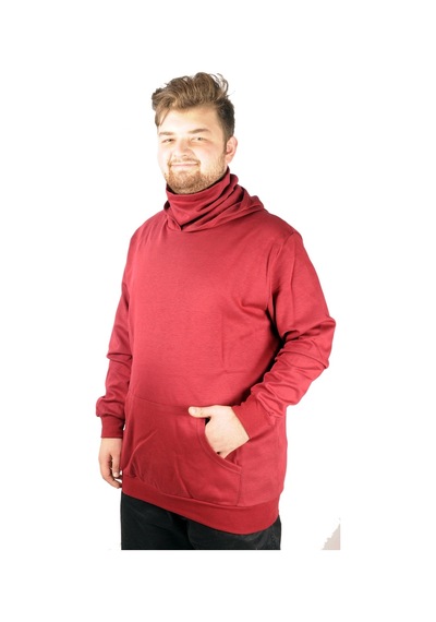 Mode Xl Büyük Beden Erkek Sweatshirt Arm Mask 21505 Bordo 001