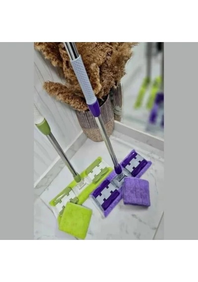 360 Derece Dönen Teleskopik Saplı Mikrofiber Mop Açık Bej