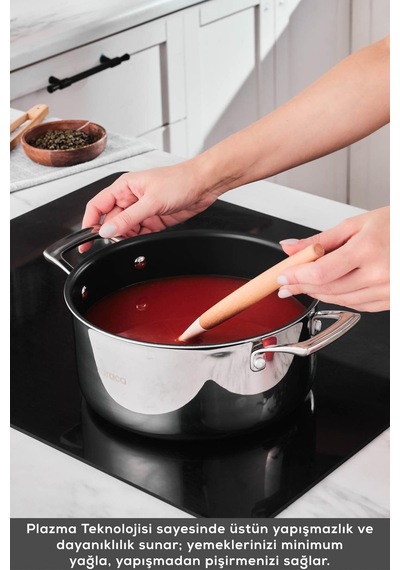 Karaca  Plasma Steel 3Ply İndüksiyon Tabanlı Çelik Tencere 24 Cm