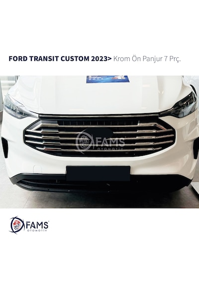 Ford Transit Custom 2023 Ön Panjur 7 Parça Paslanmaz Çelik
