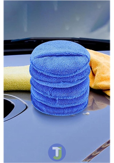 Technojet 5 Adet Mikrofiber Araba Yıkama Pasta Cila Süngeri Temizlik Eldiven Oto Wax Bakım Bezi