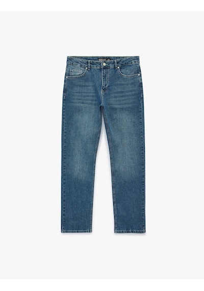 Koton Standart Bel Normal Bel Düz Paça Denim Pantolon - Mark Straight Jeans Orta İndigo 6sam40300nd Koton Standart Bel Normal Bel Düz Paça Denim Pantolon - Mark Straight Jeans Orta İndigo 6sam40300nd
