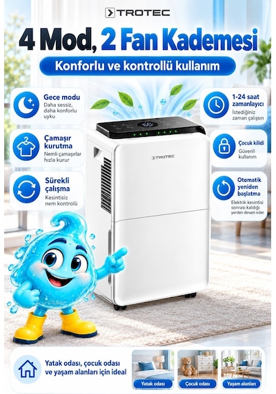 Trotec TTK 99 Nem Alma Ve Hava Temizleme Cihazı