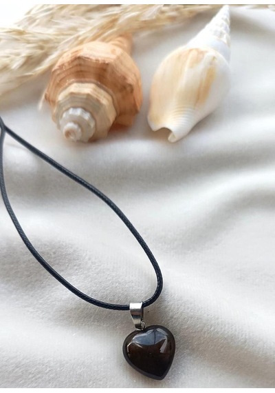 Kolye Gerdanlık Yoga Reiki Doğal Kalp Dumanlı Akik Taşı Genç Kadın Takı Hediye