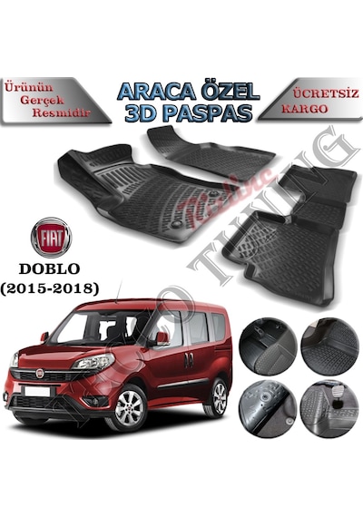 Rizline Fiat Doblo 2015-2018 3D Havuzlu Paspas