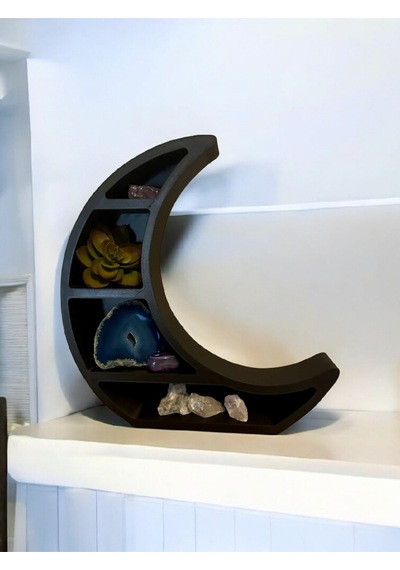 3d Yazıcı Üretimi Ay Şeklinde Dekoratif Raf Pla Malzeme 21 Cm 3 Renk Seçeneği