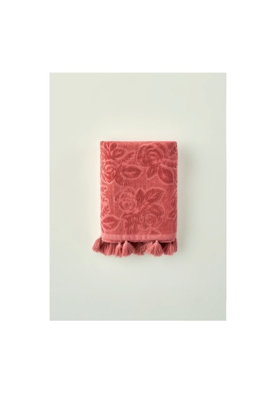 Bella Maison %100 Pamuk Rose Jakarlı El Havlusu Mürdüm 30x50 Cm Mürdüm