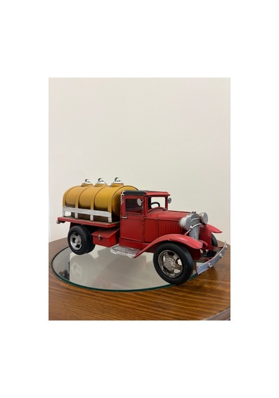 Eskitme Detaylı Metal Model Kamyon Tanker Ev Ve Ofis Dekorasyonu