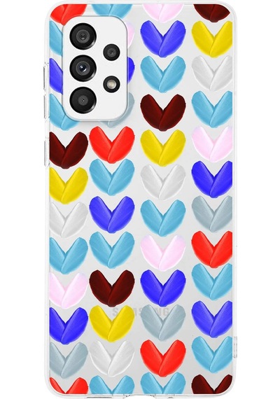 Samsung Galaxy A73 İle Uyumlu 1mm Slim Fit Water Color 1 Baskılı Şeffaf Kılıf Şeffaf