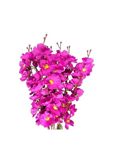 Nettenevime Yapay Çiçek Bahardalı Japon Kiraz Çiçeği 7 Dallı 57cm Mor Çok Renkli