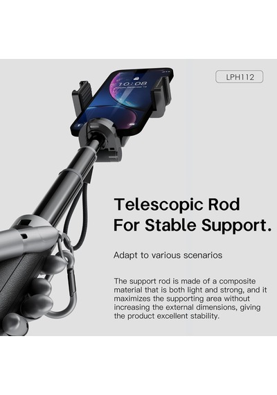Tr Lph112 Dolgu Işıklı 360 Derece Dönebilen 3in1 Selfie Çubuğu Ve Tripod Siyah