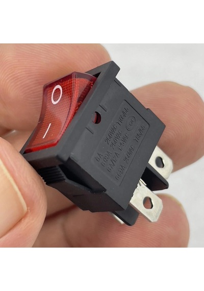 Ic-119 Mini Işıklı Anahtar 4p Siyah + Kırmızı Işık
