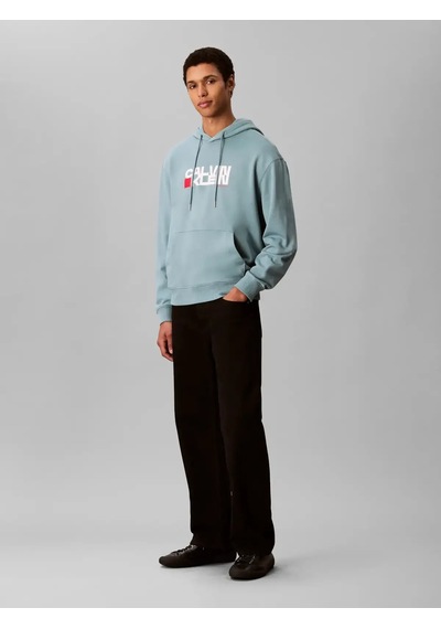 Calvin Klein Ls Eu 350terry Ck Yeşil Erkek Kapüşonlu Sweatshirt