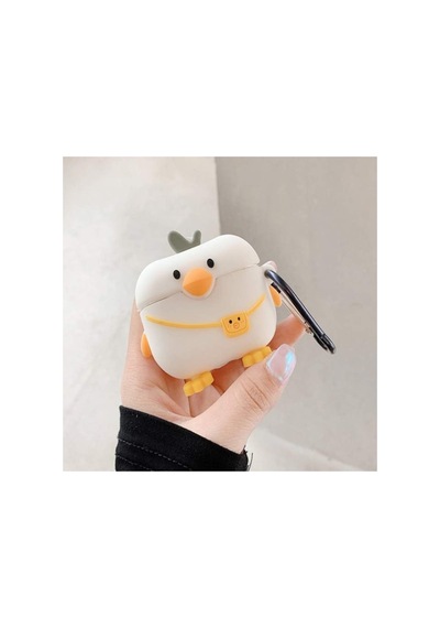 Caseonn Apple Airpods Uyumlu 5 Kılıf Karakter Figürlü Civciv Beyaz - Sarı