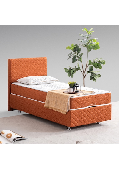 Luka Çift Kişilik Baza Başlık Orthosoft Yatak Seti - Turuncu 150 x 200 CM