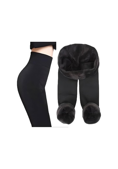 Lüx Wood Larosa 1.kalite Kadın Siyah Içi Peluşlu Kışlık Ömürlük Unisex Termal Tayt Siyah
