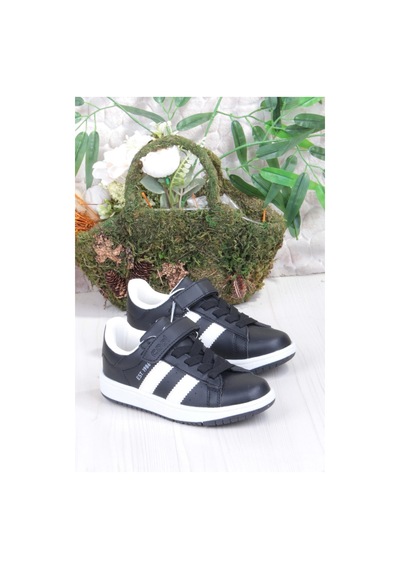 Fort Cool Cooper Rahat Esnek Sneaker Erkek Çocuk Spor Ayakkabı SİYAH-BEYAZ