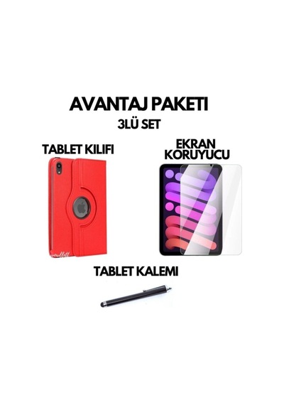 Ipad Mini 7 2024 /mini 6 Döner Standlı Tablet Kılıfı Ekran Koruyucu Ve Dokunmatik Kalem Kapaklı Kılıf