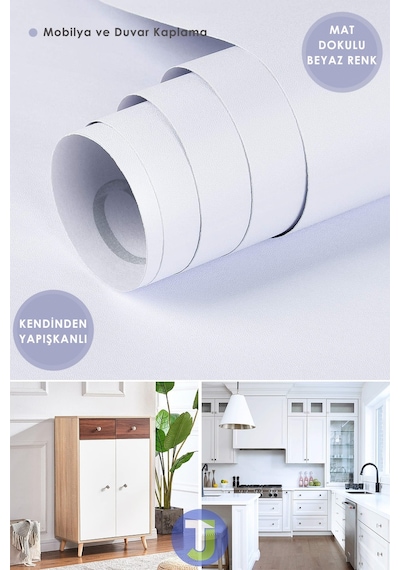 Technojet Kendinden Yapışkanlı Mat Renkli Mutfak Banyo Tezgah Duvar Dolap Ve Masa Kaplama 60cmx300cm 001