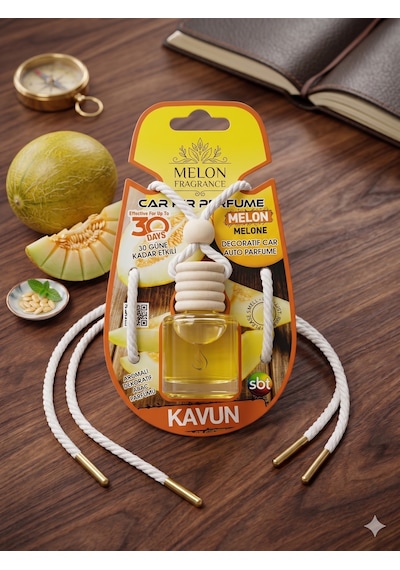 Kavun Aynaya Asmalı İpli Aromalı Dekoratif Araç Parfümü 8ml-01