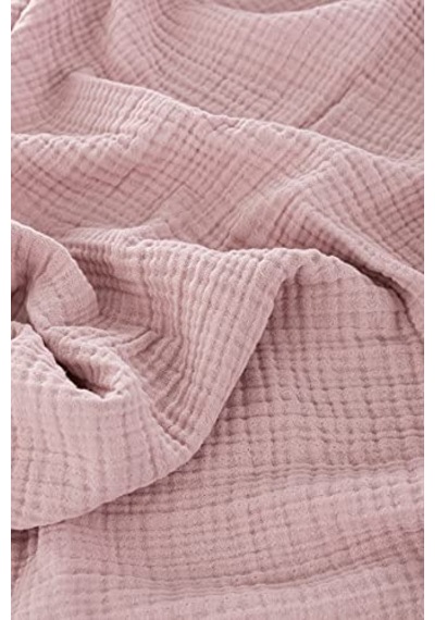 4 Kat Müslin Battaniye 120x120 Cm - Pembe Çok Renkli
