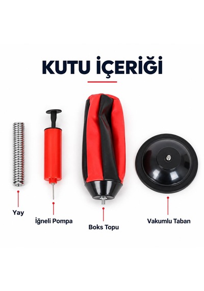 Masaüstü Vakumlu Vantuzlu Yaylı Boks Topu Pompa Hediyeli Boks Torbası Hız Topu Ev Ofis Çocuklar Yetişkinler İçin Kırmızı - Siyah