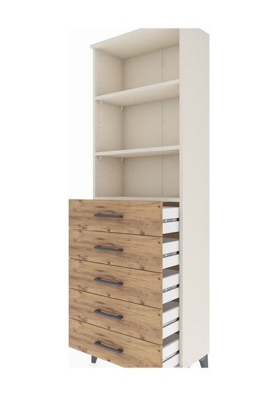Arges Dolap 3 Raflı 5 Çekmeceli 60x30x182 Aytaşı-çam Aytaşı