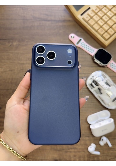 Apple iPhone 17 Pro Max Uyumlu Süper İnce Mat Ultra Thin Silikon Kılıf Lacivert