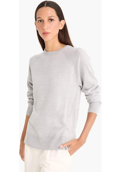 Defacto Relax Fit Bisiklet Yaka Basic Düz Triko Kazak I6913az25wngr456 Gri