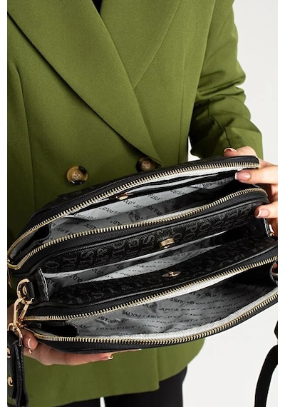 Just Polo Kadın Günlük Kullanıma Uygun Uzun Ayarlanabilir Askılı El Ve Omuz Çantası Shoulder Bag Siyah