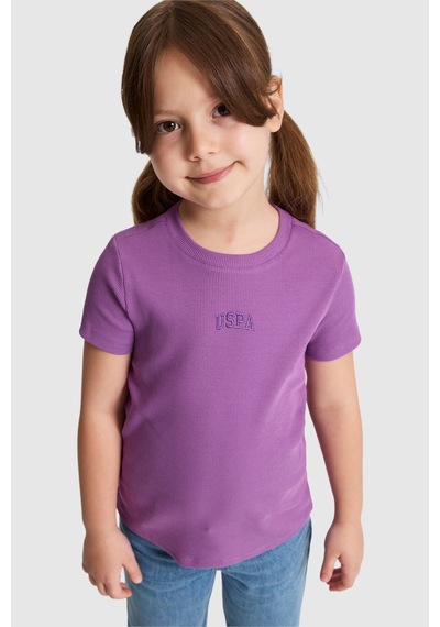 U.S. Polo Assn. Kız Çocuk Menekşe Tişört Basic 50325626-vr037 Menekse