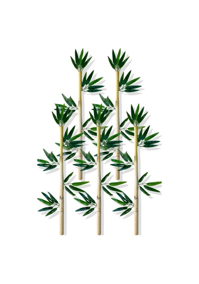 Cihan Çiçekçilik Yapay Yapraklı Dekoratif Bambu Çubuğu 80 Cm 5 Adet Islak Doku Çok Renkli