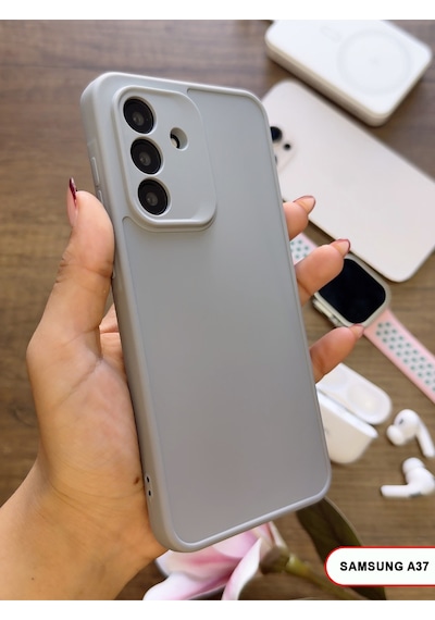 Samsung Galaxy A37 Uyumlu Kamera Korumalı Darbeye Dayanıklı Renk Atmayan Keep Silikon Kılıf Gri