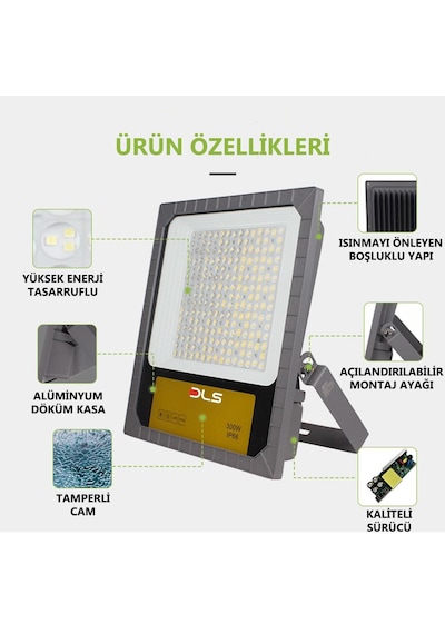 200W Led Projektör Park Bahçe Çevre Site Bina Tabela Dış Mekan Led Lamba