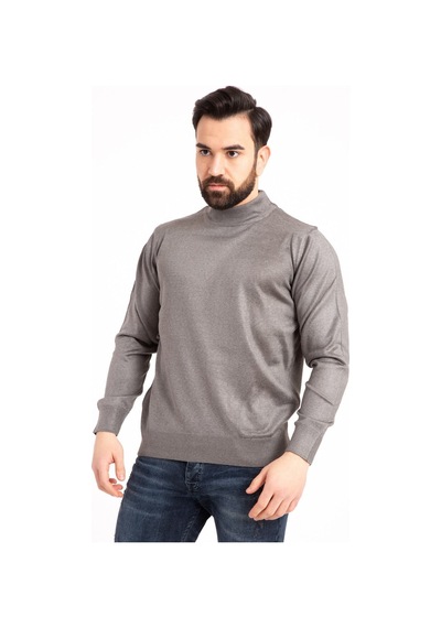 Nacar Store Erkek Gri Yarım Boğazlı Kazak