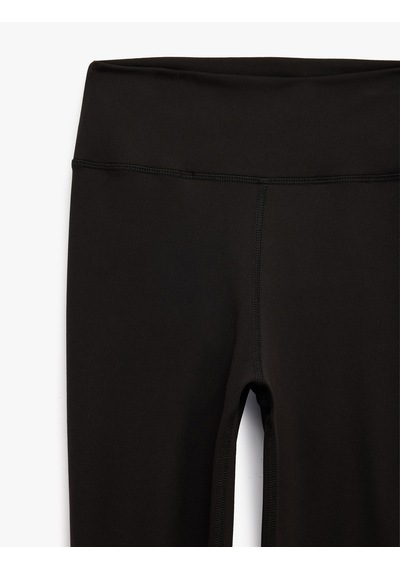 Koton Yüksek Bel İnterlok Kumaş Slim Fit Spor Tayt Siyah 6sak40278nk