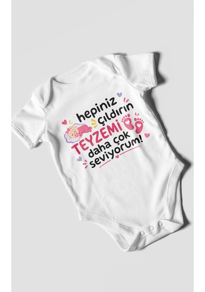 Morivokids Teyzeye Özel Kısa Kollu Bebek Body %100 Pamuk Zbn195-kk Beyaz