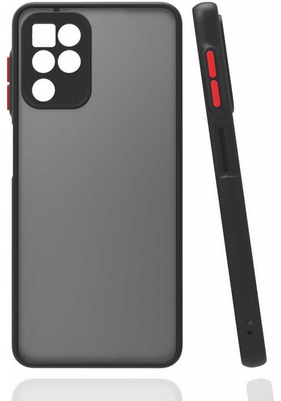 Kilifone - Galaxy A22 4g Uyumlu Kılıf Arkası Buzlu Renkli Kenarlı Hux Kapak - Siyah - T21419