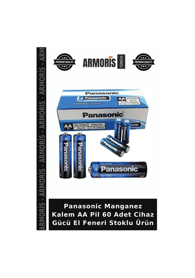 Panasonic Manganez Kalem Aa Pil 60 Adet Cihaz Gücü El Feneri Stoklu Ürün