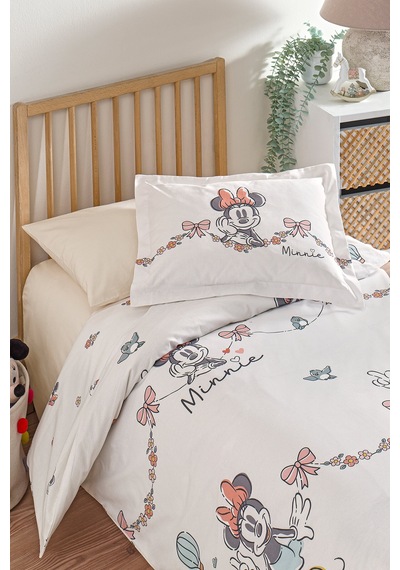 Özdilek Minnie Mouse Bowties Disney Lisanslı Bebek Nevresim Takımı Krem