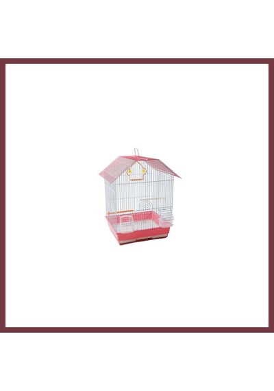 Storeşahin Çift Kapılı Kuş Kafesi Pembe 34,5x28x46 Cm Shn0720