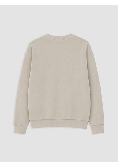 Lcw Vision Bej Bisiklet Yaka Erkek Sweatshirt