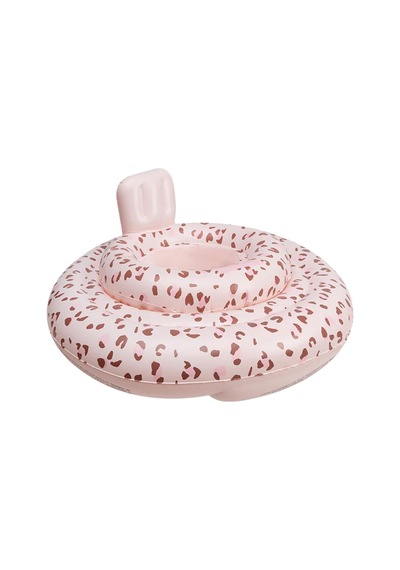 Swim Essentials Old Pink Leopard Bebek Sırt Destekli Yüzme Simidi