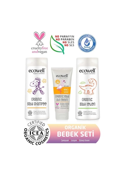 Ecowell Organik Bebek Bakım Seti ( 3 Ürün)