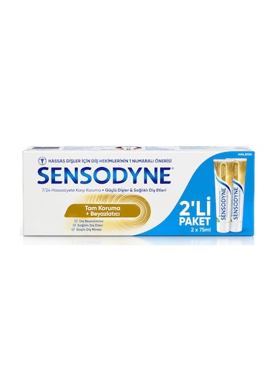 Sensodyne Tam Koruma Ve Beyazlatıcı Diş Macunu 75ml X2 Adet