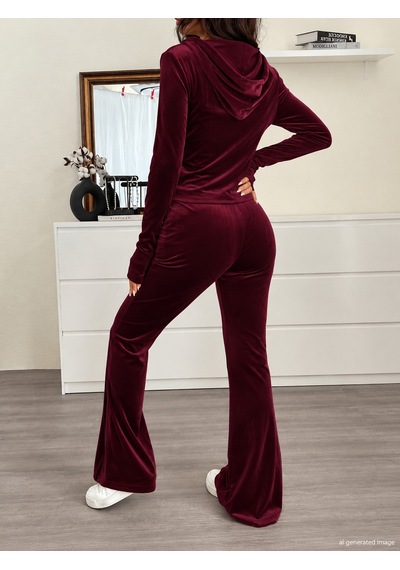 Bhrwear Kadın Uzun Kollu Kapşonlu Ve Önden Fermuarlı Cepli Kadife Bluz Ve Pantolon Ikili Takım Çok Renkli Bhrwear Kadın Uzun Kollu Kapşonlu Ve Önden Fermuarlı Cepli Kadife Bluz Ve Pantolon Ikili Takım Çok Renkli