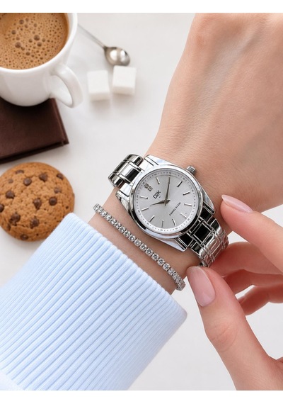 Daniel Klein 2 Yıl Garantili Çelik Kordon 3 Atm Suya Dayanıklı Kadın Kol Saati+bileklik F.g.14494.1 Gümüş