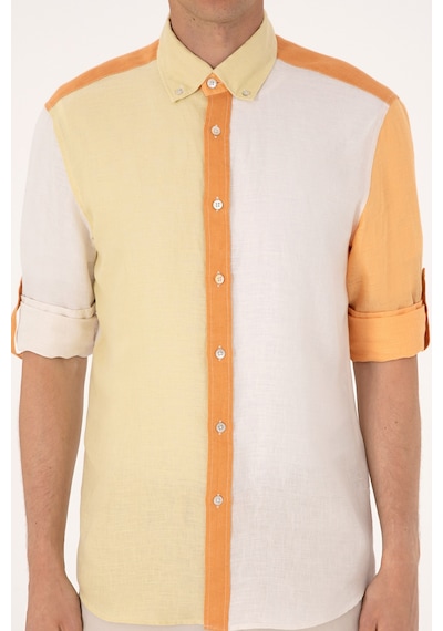 U.s. Polo Assn. Erkek Kavun Gömlek Desenli 50300595-vr202 Kavun