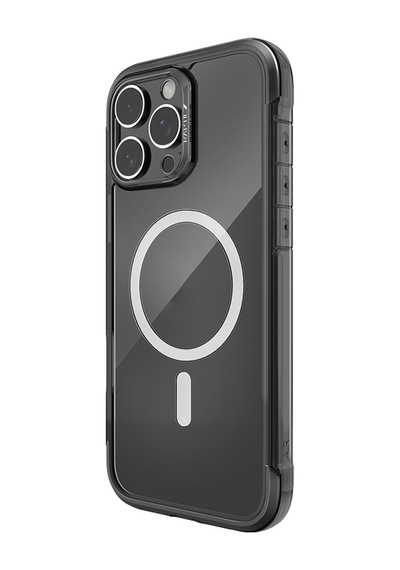 Apple Uyumlu iPhone 16 Pro Kılıf Magsafeli Raptic Air Serisi Airbag Tasarımlı Metal Köşelikli Şeffaf Kapak Siyah